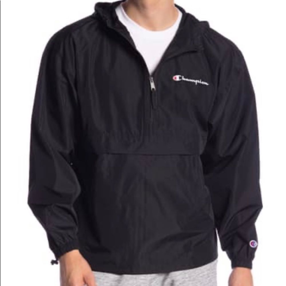Champion Hooded Jacket Sz M Black New - Picture 1 of 2